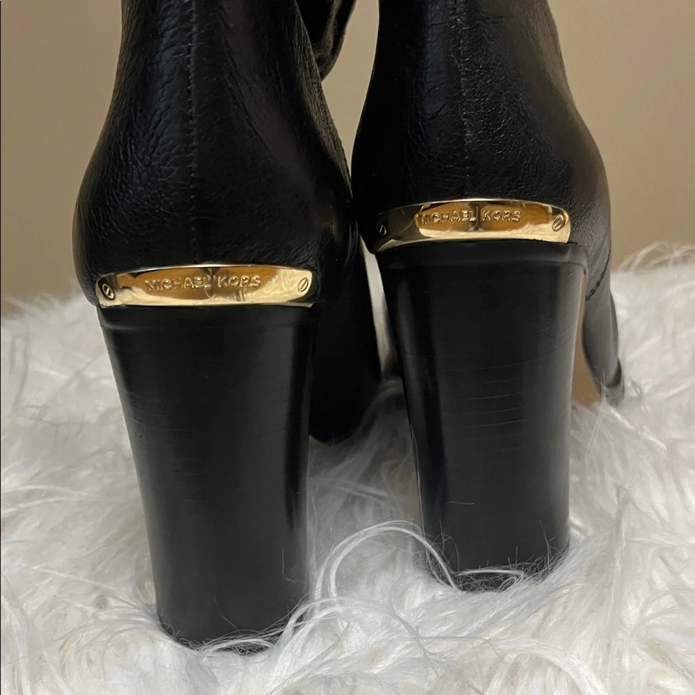 Michael Kors Black Over-The-Knee Leather Boots